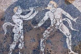 Revealed: Stunning Ancient Greek Mosaic of Naked Satyrs Discovered in Construction Excavation!