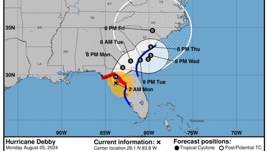 Get Ready, Florida! Hurricane Debby is On Course for Landfall – Track Its Path Live!