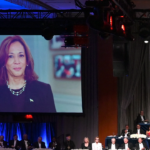 Critics Slam Harris for ‘Cringe-Worthy’ Pre-Recorded Video at Catholic Charity Dinner